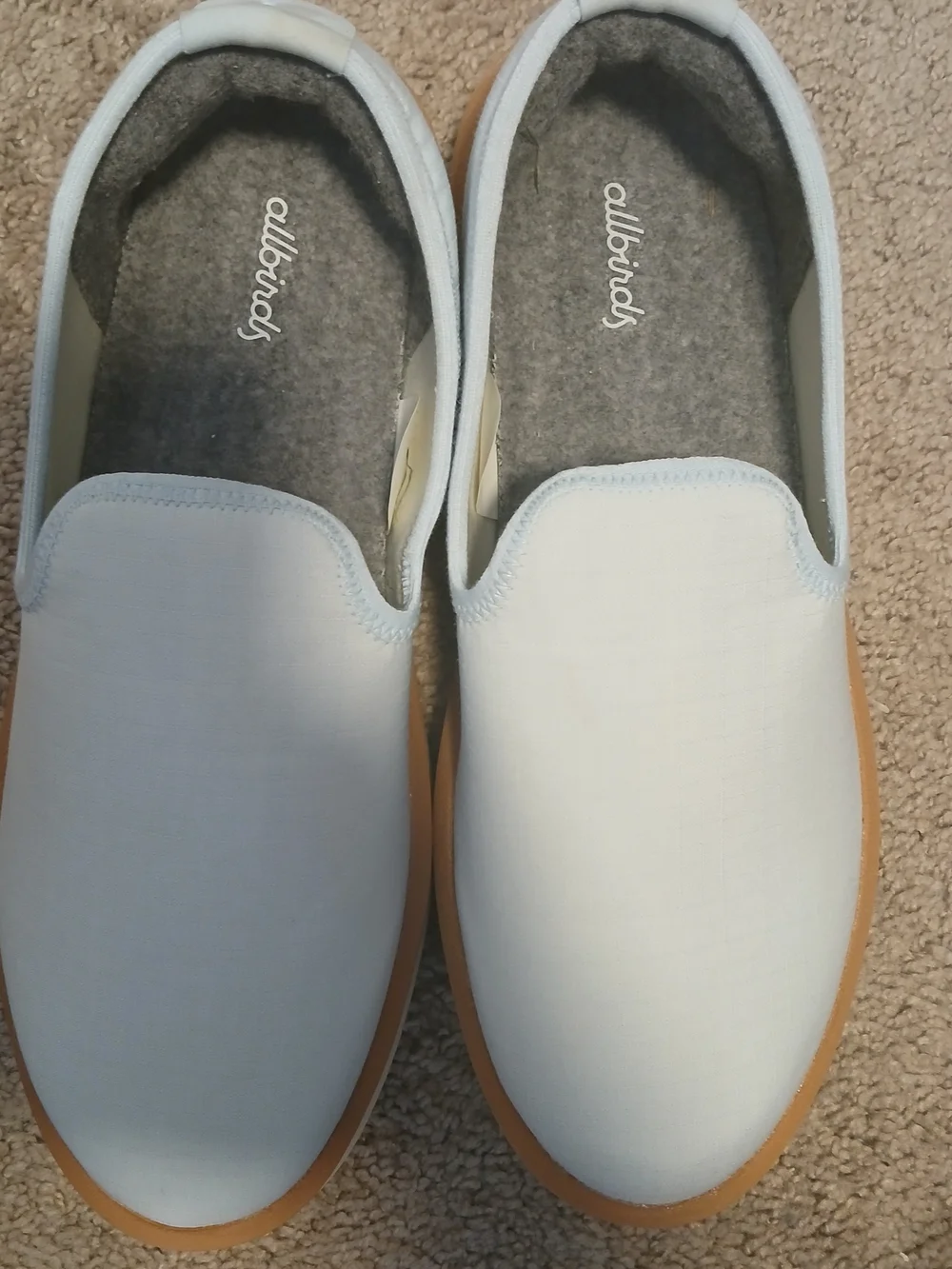 allbirds Light Blue Slip-On Loafers with White Sole